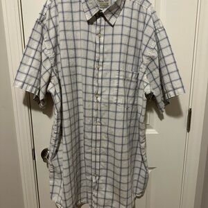 Eddie Bauer Men's Blue and White Plaid Casual Shirt
